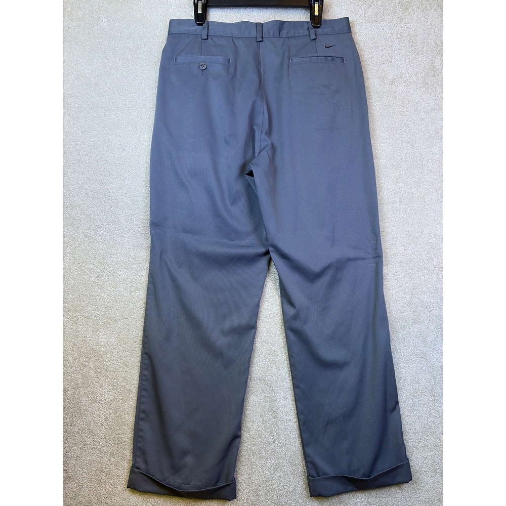 Nike Golf Pants Mens 34x30 Gray Pleated Cuffed Performance Trousers Activewear - Picture 2 of 8